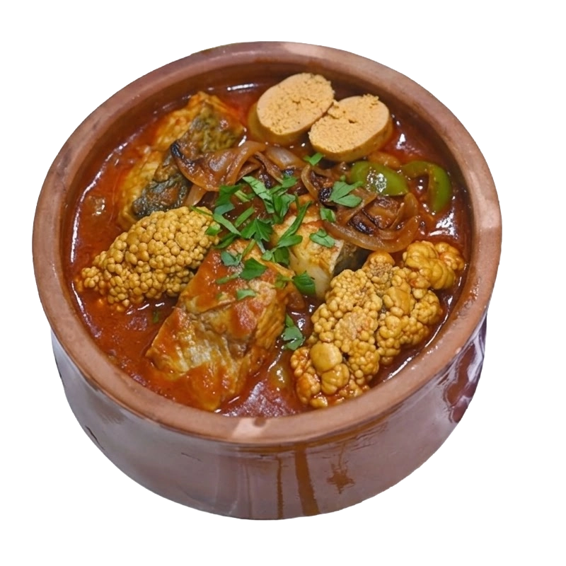 طاجن بطارخ بوري و قروص